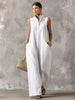 Stacy | Ärmelloser Jumpsuit mit weitem Bein